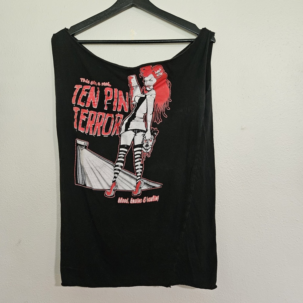 Ten Pin Terror "Blood, Brains & Bowling" Psychobilly Graphic Tank Top